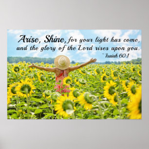 Isaiah 60:1 Arise Shine för Ditt ljus har kom Poster