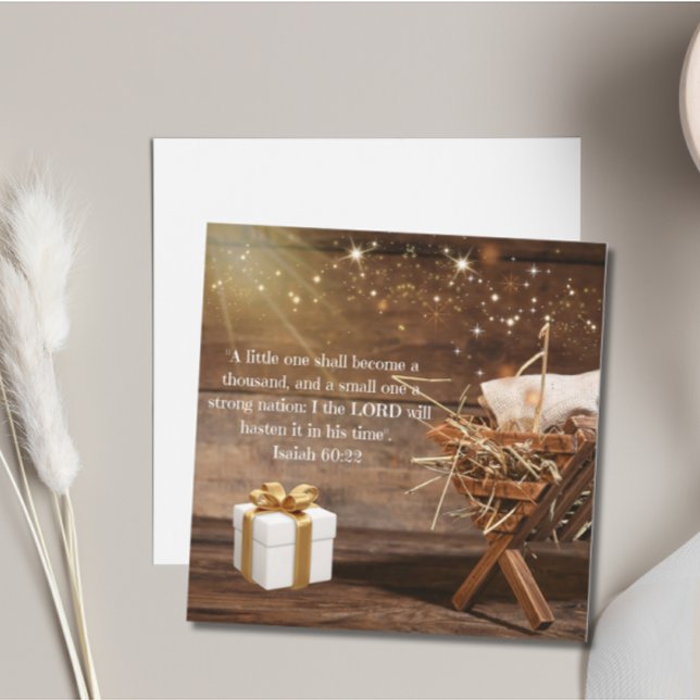 Isaiah 60:22 Gravid Meddelande Inbjudningar (A little one shall become a thousand, and a small one a strong nation: Pregnancy Announcement)