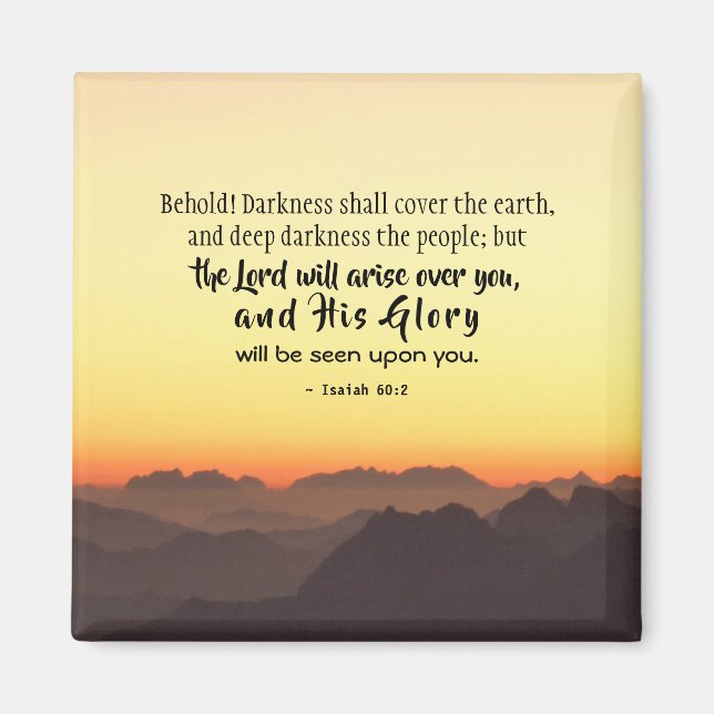 Isaiah 60:2 Mörker ska täcka jordbibeln Magnet (Framsidan)