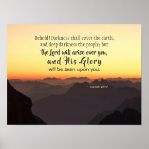 Isaiah 60:2 Mörker ska täcka jordbibeln Poster