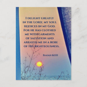 Isaiah 61:10... Jag älskar varmt i Herren Bible Vykort