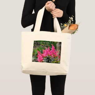 Isaiah 61:11 Rosa Blommigt inspiration Jumbo Tygkasse