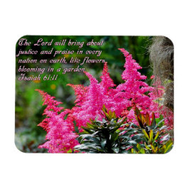 Isaiah 61:11 Rosa Blommigt inspiration Magnet