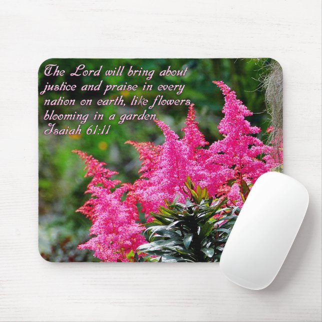 Isaiah 61:11 Rosa Blommigt inspiration Musmatta (Med mus)