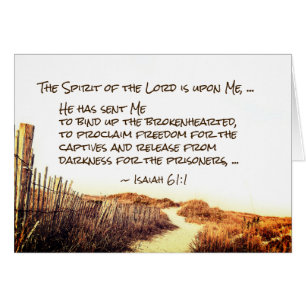 Isaiah 61:1,3 Bindade den brokenhearted, kort