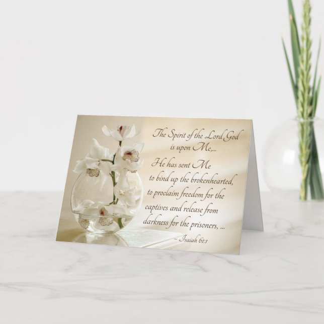 Isaiah 61:1,3 Herren är på mig Kort (Framsida)
