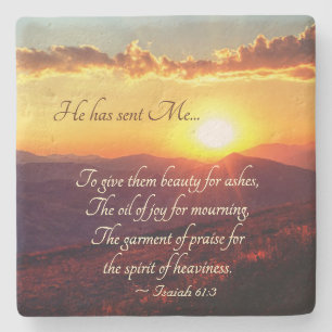 Isaiah 61:3 Beauty for Ashes, Bible Verse Stenunderlägg