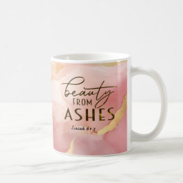 Isaiah 61 3 Beauty från Ashes Bible Verse Rosa Kaffemugg