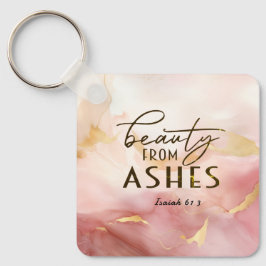 Isaiah 61 3 Beauty från Ashes Bible Verse Rosa Nyckelring