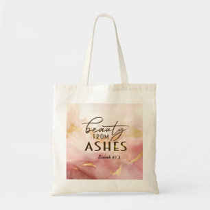 Isaiah 61 3 Beauty från Ashes Bible Verse Rosa Tygkasse