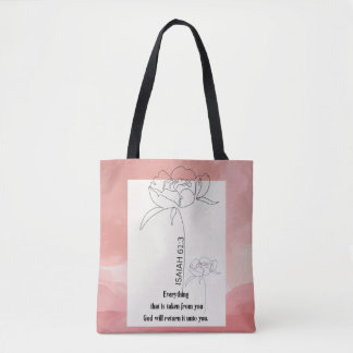 Isaiah 61:3 Floral Faith Tote Tygkasse