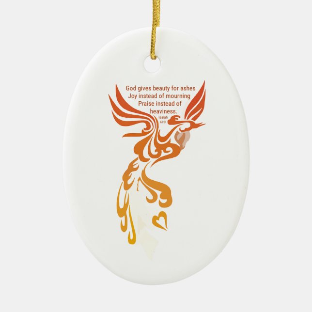 Isaiah 61 Phoenix Oval Ceramic Ornament (Framsidan)