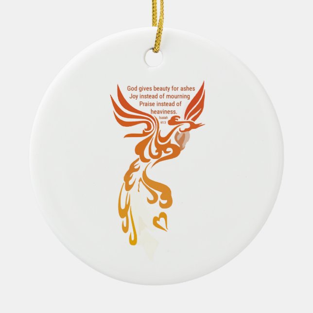 Isaiah 61 Phoenix Oval Ceramic Ornament (Framsidan)