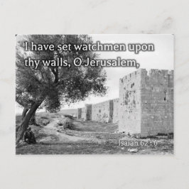 Isaiah 62:6 på Jerusalems väggar Vykort