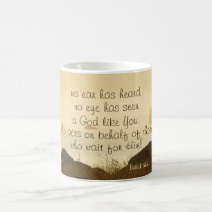 Isaiah 64:4 Bible Verse Beval Ocean Shorline Kaffemugg