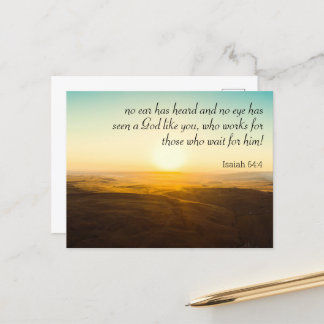 Isaiah 64:4 Inget öra har hört en Gud som du, Bibl Vykort