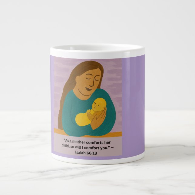 Isaiah 66:13 Comforting Mother and Baby Postcard Jumbo Mugg (Framsidan)