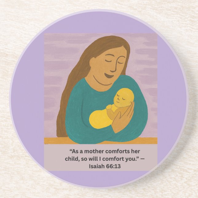 Isaiah 66:13 Comforting Mother and Baby Postcard Underlägg (Framsidan)