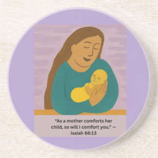 Isaiah 66:13 Comforting Mother and Baby Postcard Underlägg