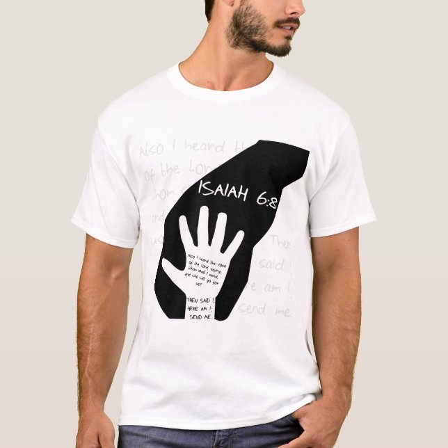 Isaiah 6:8 Christian Manar T-Shirt (Framsida)