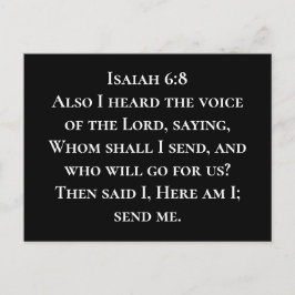 Isaiah 6:8 Här är jag, Skicka Christian Uppdrag Vykort