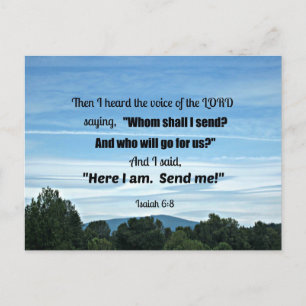 Isaiah 6:8 Sen hörde jag Guds röst Vykort