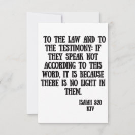 Isaiah 8:20 KJV Bible Scripture Hälsning Kort