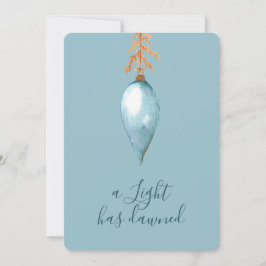 Isaiah 9:2 Elegant Blue Watercolor jul Julkort