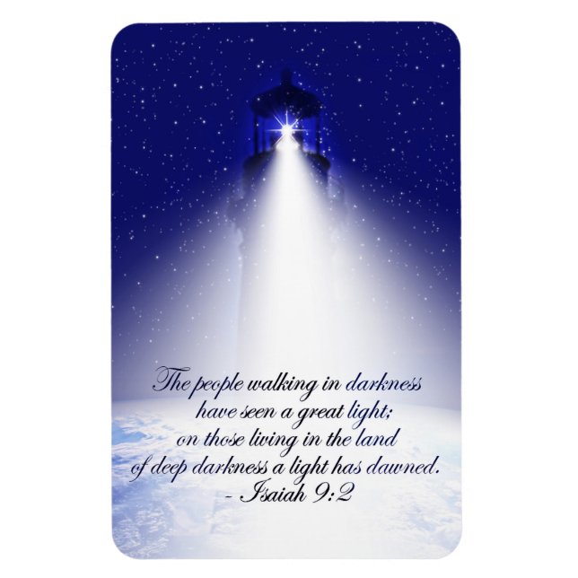 Isaiah 9:2 Julfoto Magnet (Vertikal)