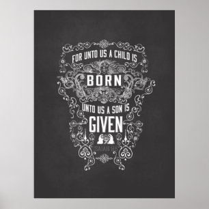 Isaiah 9:6 Åt oss ett barn föds på ett annat ställ Poster
