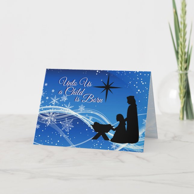 Isaiah 9:6 "Åter oss ett barn" jultomhet Helgkort (Framsida)
