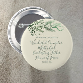 Isaiah 9:6 Bibelskript Elegant Gräs jul Knapp