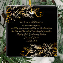 Isaiah 9:6 Christian Personlig jul Gift Julgransprydnad Keramik