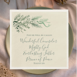 Isaiah 9:6 Elegant Unik Grey Gräs jul Pappersservett