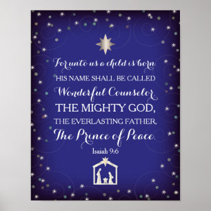 Isaiah 9:6 för Årets födelse föds ett barn (11 x 1 Poster