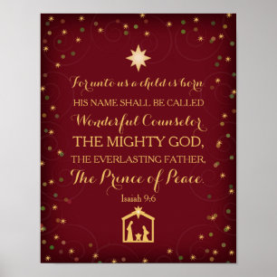 Isaiah 9:6 för Årets födelse föds ett barn (11 x 1 Poster