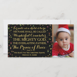 Isaiah 9:6 för Årets födelse Julkort