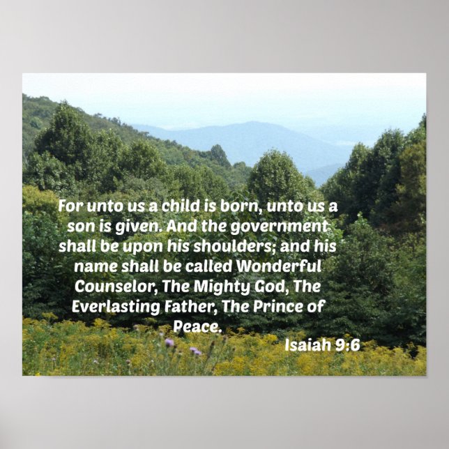 Isaiah 9:6 För att komma till oss föds ett barn ti Poster (Framsidan)