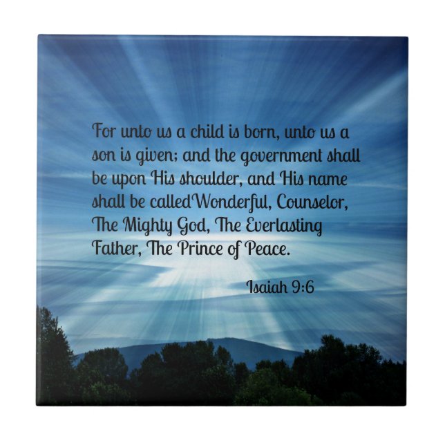 Isaiah 9:6 För oss är ett barn fött... Kakelplatta (Framsidan)