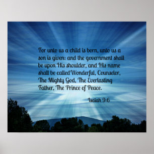 Isaiah 9:6 För oss är ett barn fött... Poster