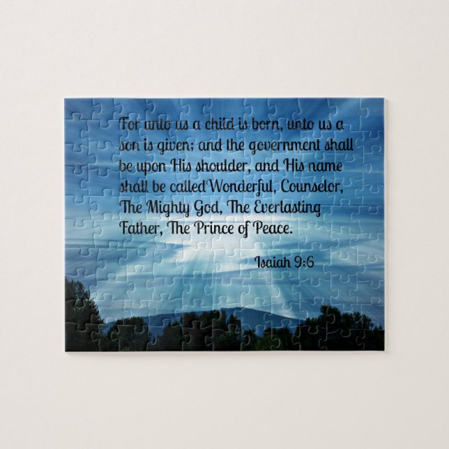 Isaiah 9:6 För oss är ett barn fött... Pussel (Horisontell)