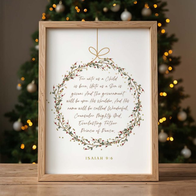 Isaiah 9:6 For Unto Us A Child Christmas Christian Poster (Skapare uppladdad)