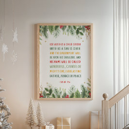 Isaiah 9:6 För Unto USA är ett barn på fötter Poster