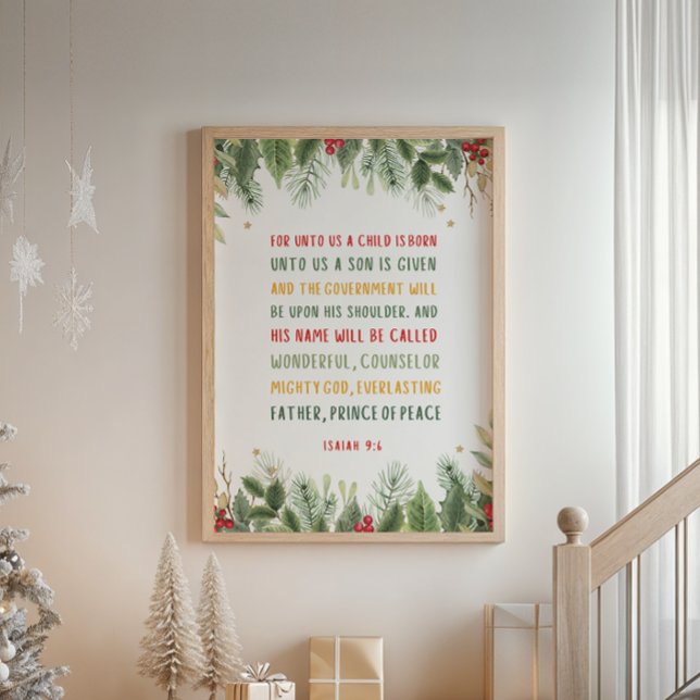 Isaiah 9:6 För Unto USA är ett barn på fötter Poster (Skapare uppladdad)