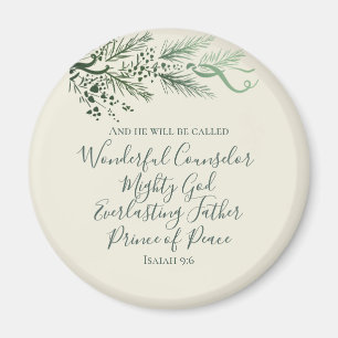 Isaiah 9:6 Fredsprins Elegant Gräs jul Magnet