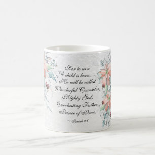 Isaiah 9:6 Han kommer att kallas Wonderful...jul Kaffemugg