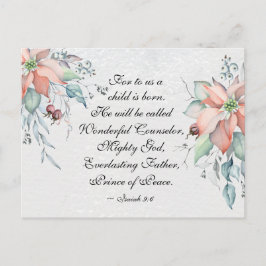 Isaiah 9:6 Han kommer att kallas Wonderful...jul Vykort