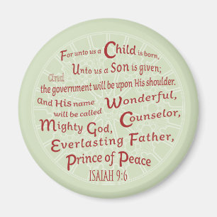 Isaiah 9:6 Julbibel Verse Magnet