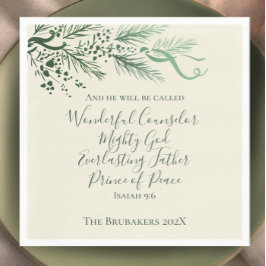 Isaiah 9:6 Personlig Sage Gräs jul Pappersservett