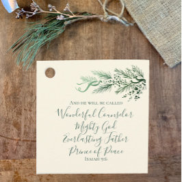 Isaiah 9:6 Prince of Peace Gräs Anpassningsbar jul Gåvor Etiketter